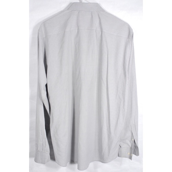 Theory Mens 16.5 Grey Check Dover Point Shirt - Picture 2 of 6